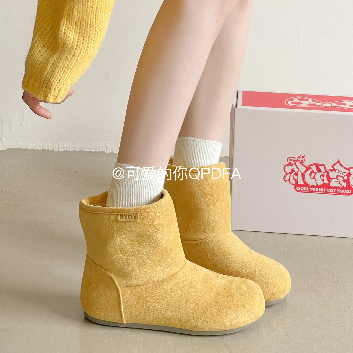 可爱的你厚底保暖雪地靴女款2025新款冬季棉靴休闲鞋加绒加厚棉鞋,女鞋,时尚雪地靴,淘宝优惠券,粉丝福利购,淘宝优惠卷