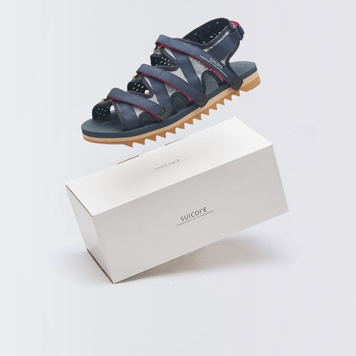 SUICOKE Zip 日系机能撞色可调节魔术贴速干溯溪凉鞋OG-229-NAVY