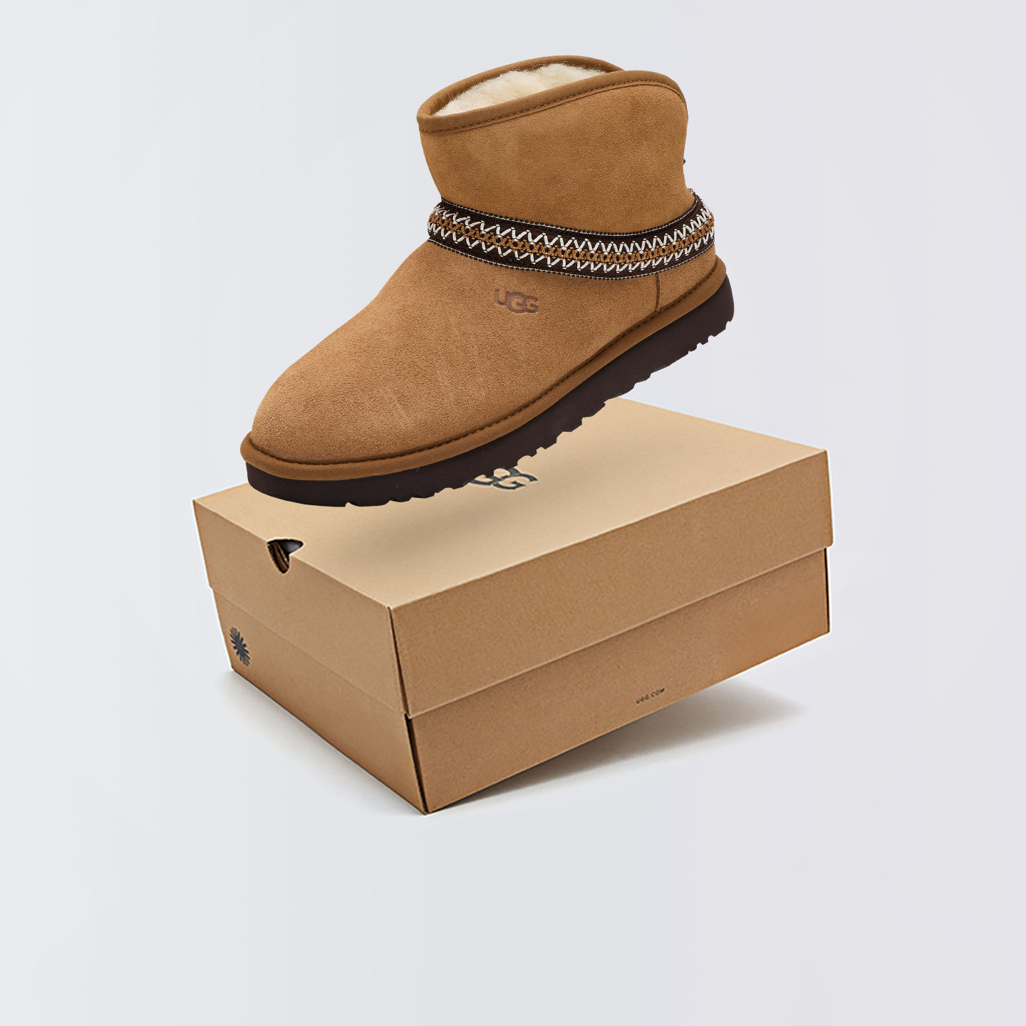 UGG冬季女士舒适时尚圆头平底保暖休闲经典迷你短靴雪地靴1158262