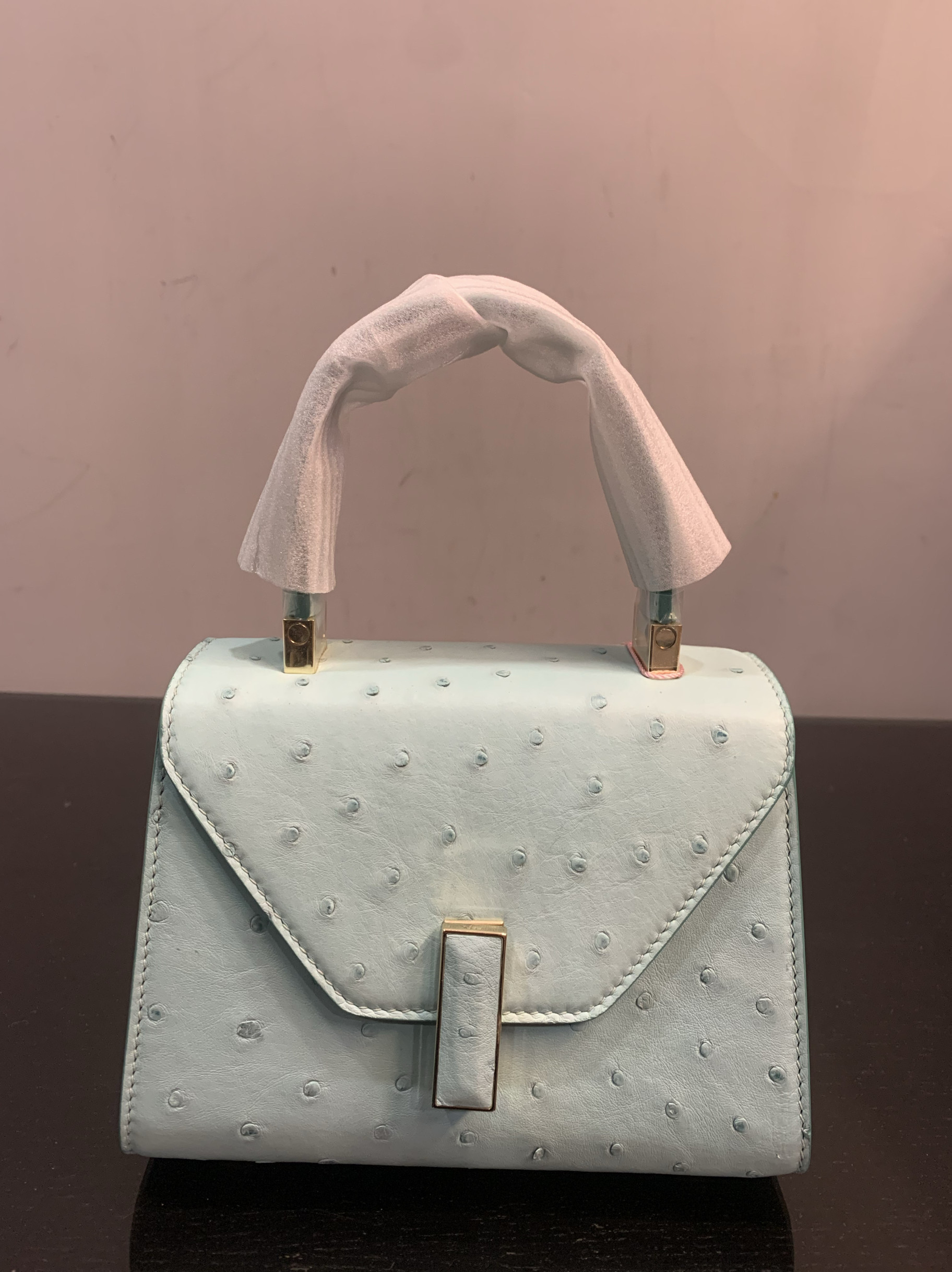 2024新款南非鸵鸟皮18cm手提单肩斜挎包时尚潮流百搭高端大气