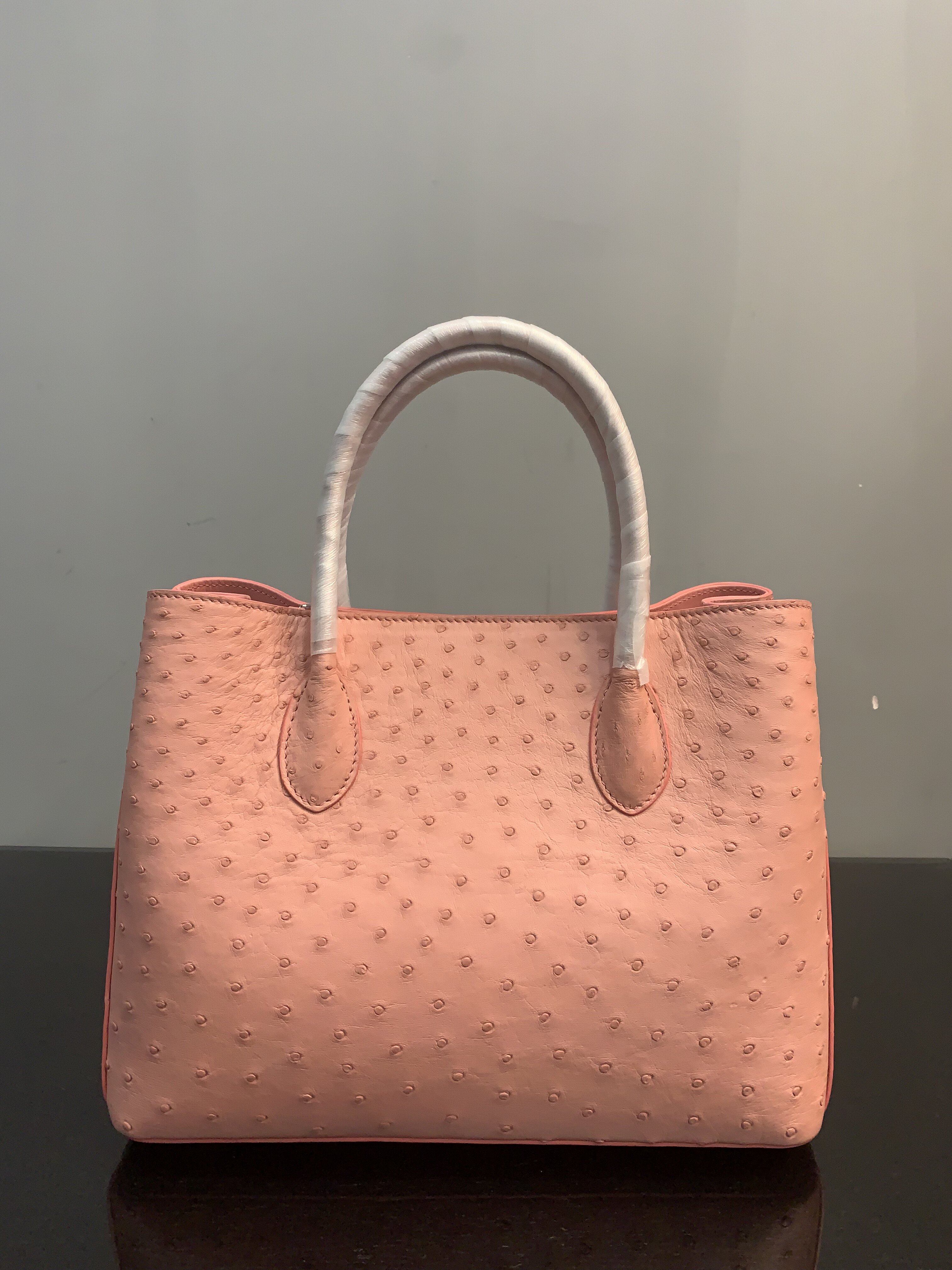 南非鸵鸟皮大容量女包2024奢侈大气斜挎手提(30cm)