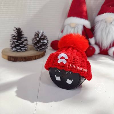 蔚来汽车nomi毛线帽棉花娃娃es7es6等汽车装饰毛线大红色