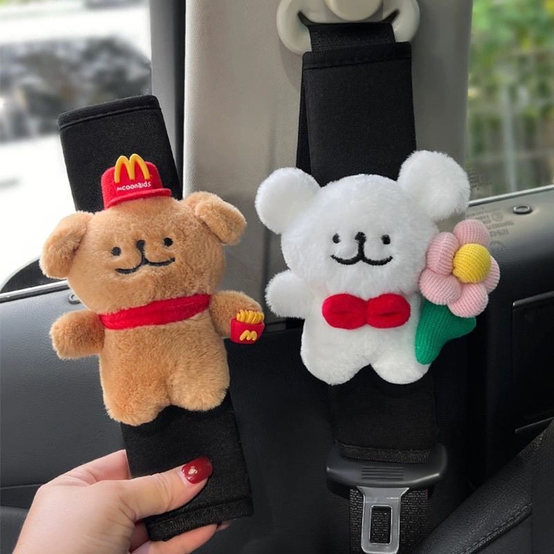 线条小狗车载挂件汽车内安全带装饰可爱卡通安全带护肩套女生车饰,汽车用品/电子/清洗/改装,手刹套/档把套/套饰套装,淘宝优惠券,粉丝福利购,淘宝优惠卷