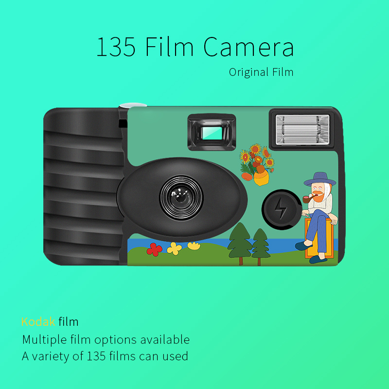 《做时间的朋友》创意插画一次性胶卷相机黑白18张带闪生日礼物女