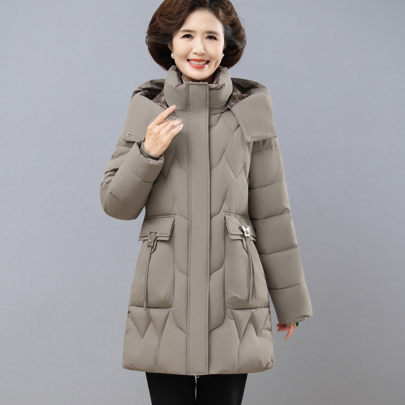 可拆卸帽新款棉袄女妈妈装时尚减龄中长款棉服中老年加厚棉袄外套,女装/女士精品,中老年女装,淘宝优惠券,粉丝福利购,淘宝优惠卷