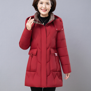 韩版棉服女中长款2025年新款棉袄洋气大码棉衣中年妈妈冬装外套