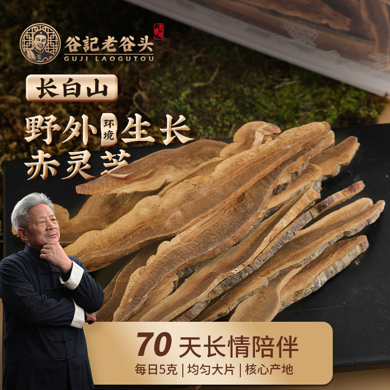 老谷头户外生长赤灵芝片自然长白山灵芝切片斗龙芝泡水泡茶