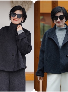 镇店之宝 重磅质感 小羊羔绒立体裁剪极简款不挑人短大衣羊毛外套