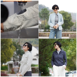 显瘦冲锋衣 双肌理设计修身 轻户外山系穿搭 防泼水立领款