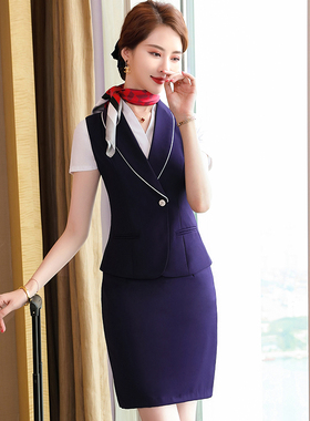 单件/套装空姐马甲职业高铁乘务员珠宝店酒店工作服女售楼部工装