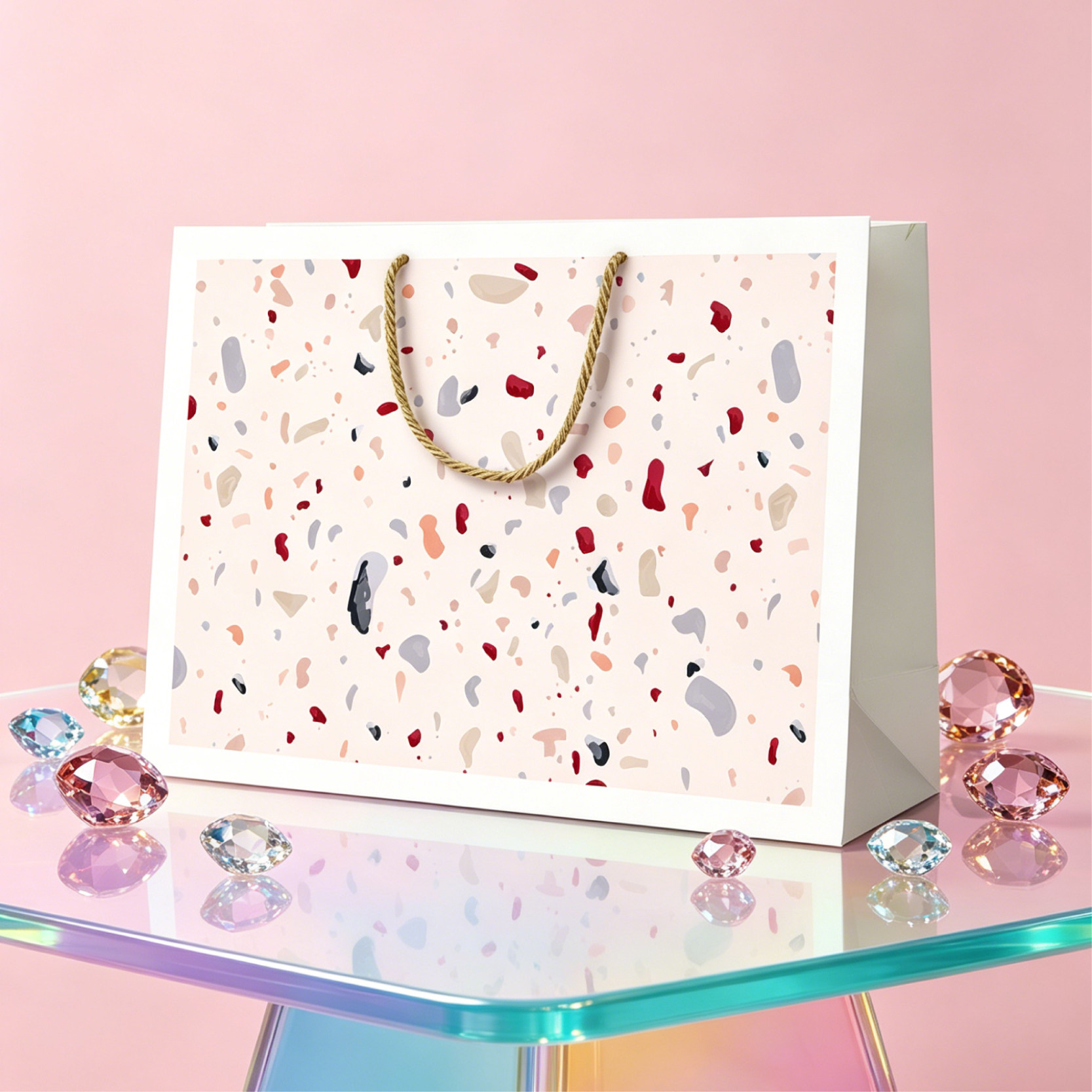 精致礼品袋轻奢高档服装店手提纸袋定制生日送礼加厚超大购物袋子