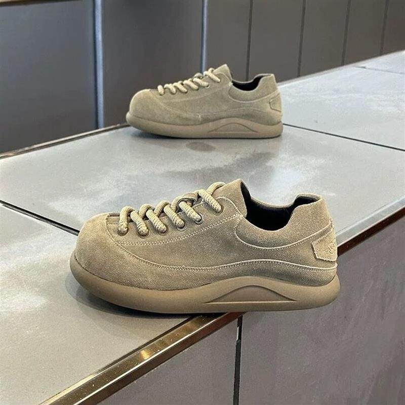 男鞋秋冬季复古翻毛皮大头阿甘板鞋男士2025新款运动休闲豆豆潮鞋,流行男鞋,单鞋,淘宝优惠券,粉丝福利购,淘宝优惠卷