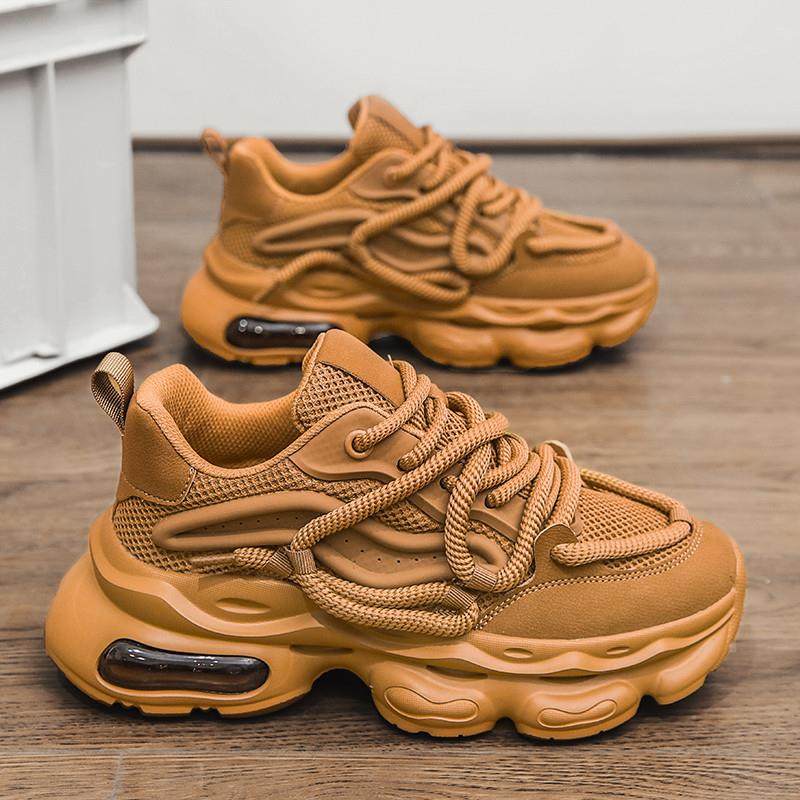 小众原创男鞋秋季透气防滑耐磨跑步运动鞋男生休闲气垫减震老爹鞋