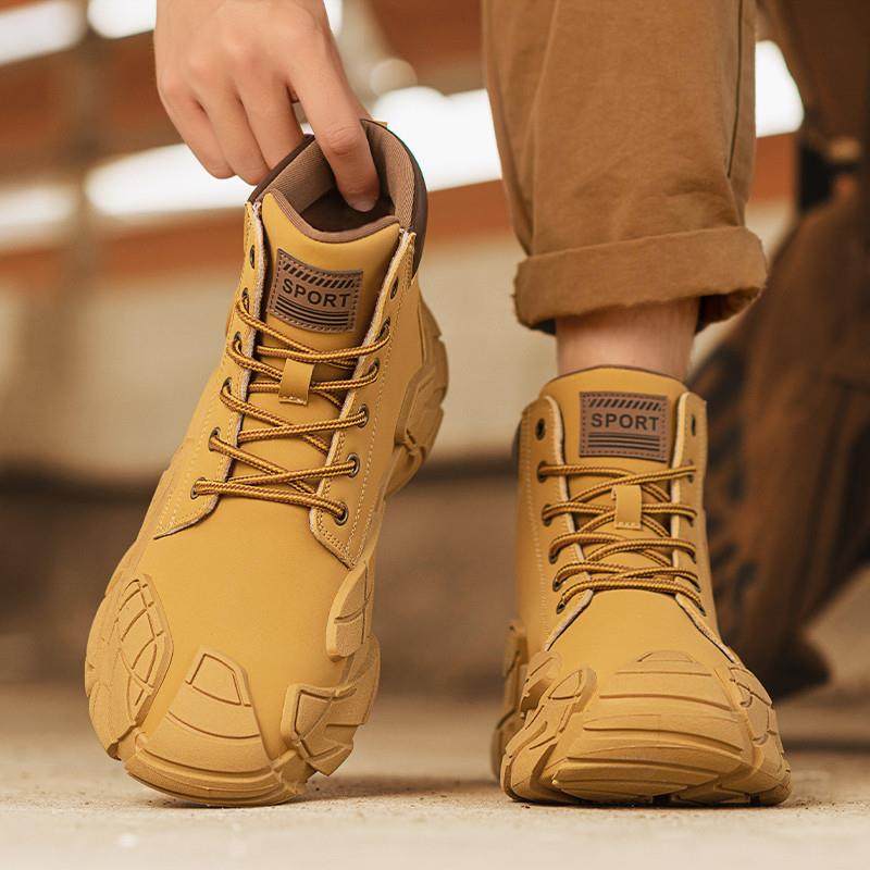 马丁靴男鞋秋冬季潮流复古工装大黄靴男士户外休闲运动耐磨登山靴,流行男鞋,高帮鞋,淘宝优惠券,粉丝福利购,淘宝优惠卷