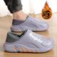 外穿防水防滑情侣毛毛拖鞋 加绒保暖室内居家包跟棉鞋 男冬季 棉拖鞋