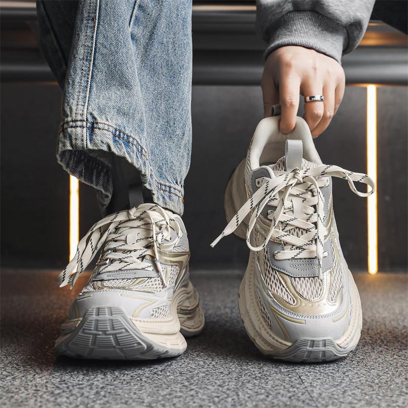 复古老爹鞋男款网面透气高品质厚底增高男鞋潮流百搭运动休闲鞋子