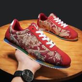 阿甘精神小伙板鞋 防滑耐磨夏季 国潮刺绣帆布豆豆婚庆 2025新款 男鞋