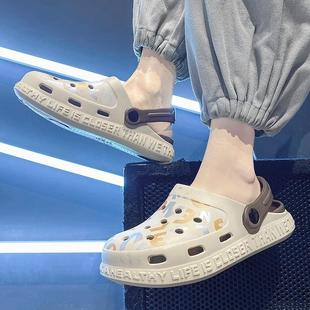 中大童轻便男孩沙滩凉鞋 男童拖鞋 防滑儿童包头洞洞鞋 2025新款 夏季