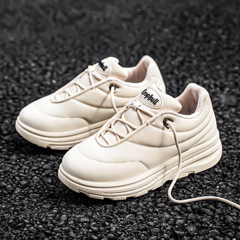 莆田男鞋秋冬季2025新款青少年学生白色面包板鞋运动休闲老爹潮鞋