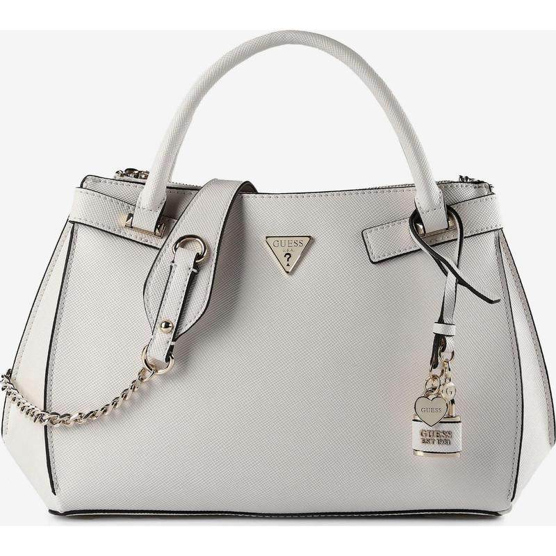 代购GUESS女士手提包大容量可调节肩带多隔层防盗锁扣白色