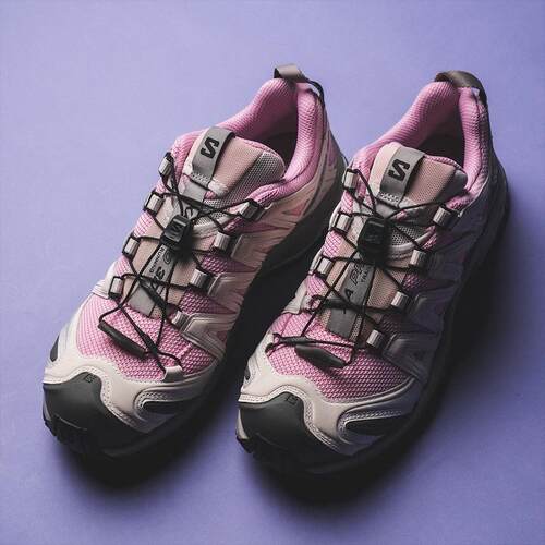 代购Salomon XA PRO 3D萨洛蒙樱花粉拼色女士户外越野跑鞋26新款