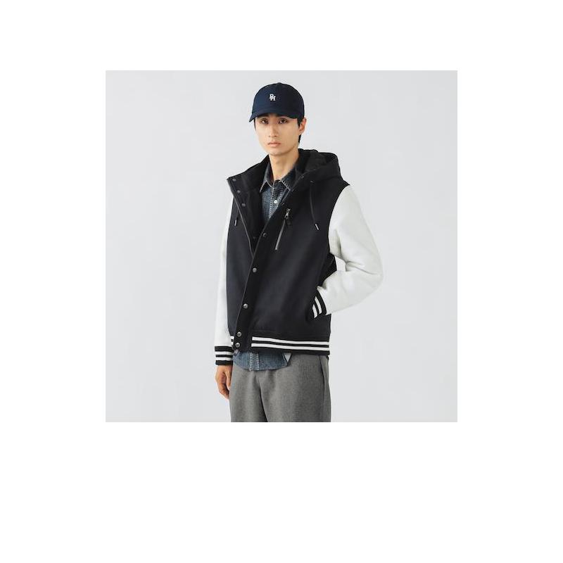 代购BEAMS男士夹克保暖防风拼色加绒春秋休闲外套爆款