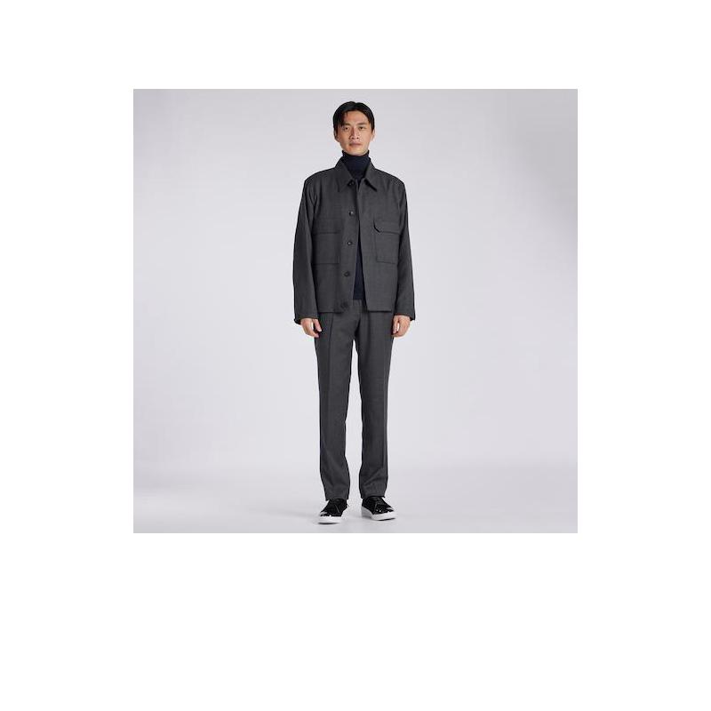 代购LANVIN浪凡男士休闲裤保暖舒适修身羊毛办公通勤长裤百搭