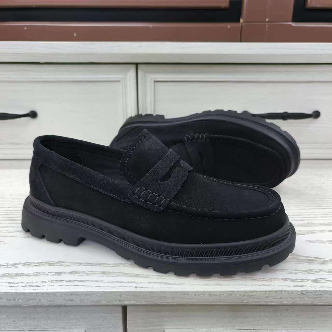 男士一脚蹬英伦低帮乐福鞋