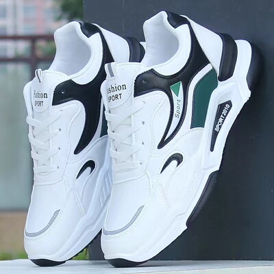 秋冬季男鞋2023新款防水皮面运动鞋男士轻便软底休闲跑步老爹潮鞋