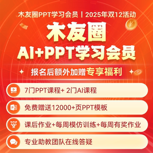 配套练习 木友圈PPT学习会员 课程答疑 12000页模板 AI&PPT课
