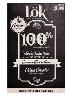 lOK/洛克原装进口天然可可脂手工100%黑巧克力无糖零食专业级