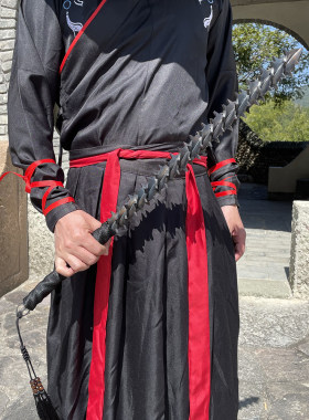 不锈钢狼牙短棍手工一体锻打短棒锤车载安全实战武术练习棍防身棍