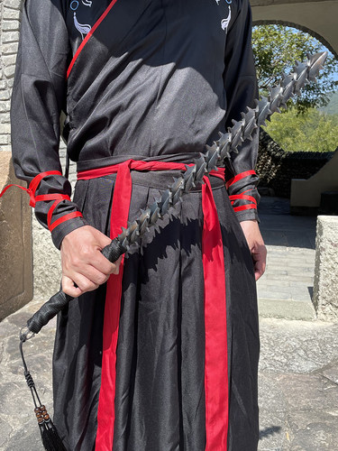 不锈钢狼牙短棍手工一体锻打短棒锤车载安全实战武术练习棍防身棍