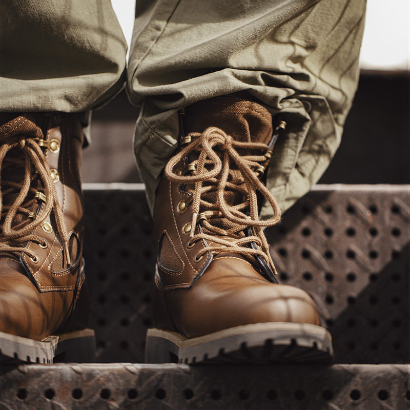 马登男鞋马丁靴复古秋季高帮沙漠靴中帮英伦风时装工装鞋作战靴子