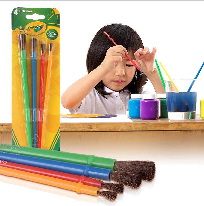 美国Crayola绘儿乐颜料配套用画笔/画刷子4支装 05-3515