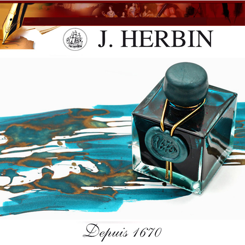 法国 J.HERBIN 1670墨水 340周年纪念版 火漆封存 带金粉
