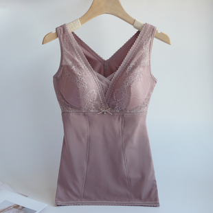 清仓小瑕疵带胸垫塑身保暖背心女薄绒修身束腰防寒美体束身衣内衣