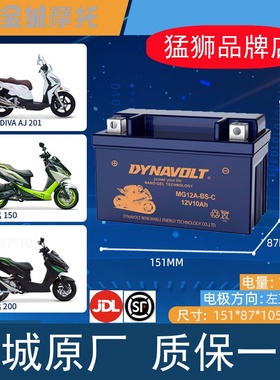 金城圣甲虫200提拉米苏JC200T摩托车电瓶12v10AH EB12B-BS蓄电池