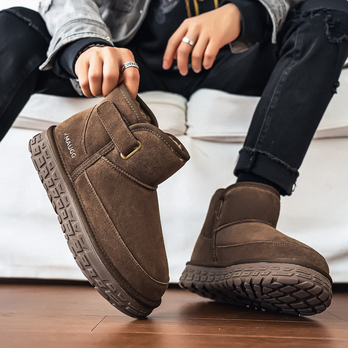 防滑轮胎底东北加厚男士雪地靴