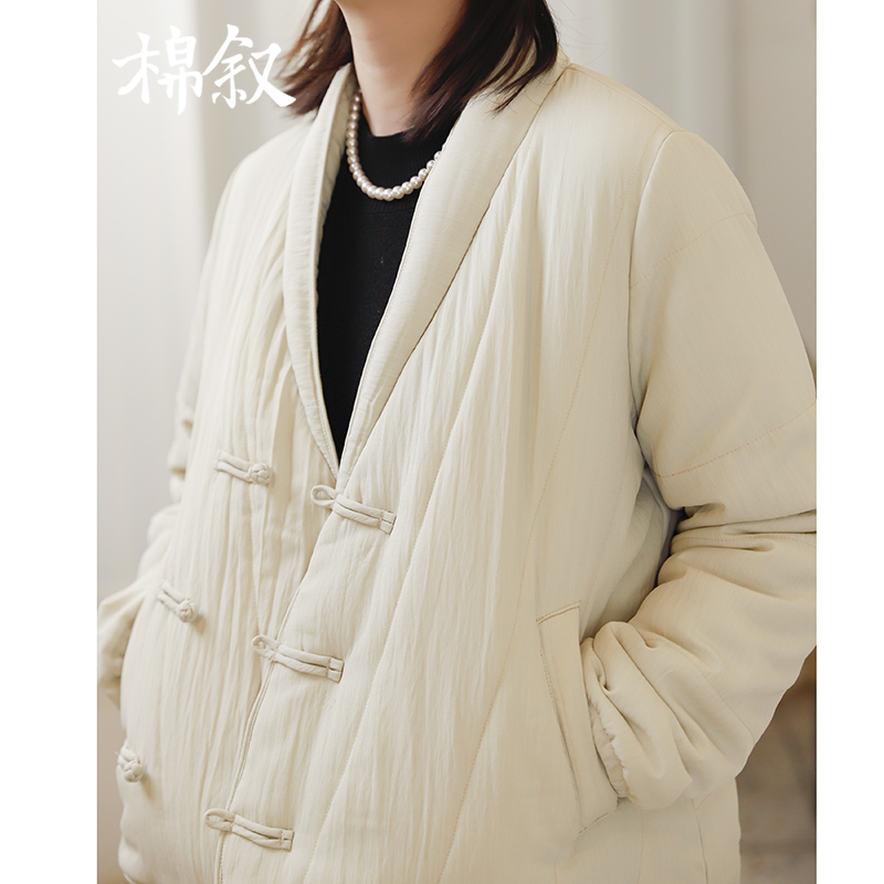 棉叙盘扣加厚中式棉服复古宽松