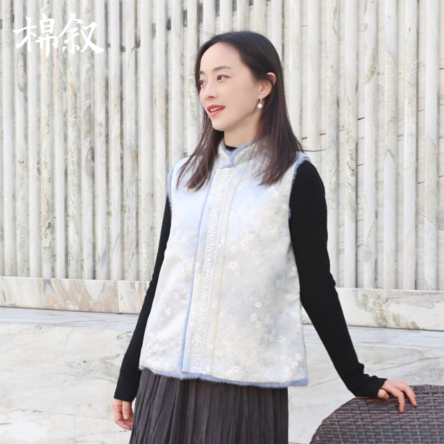 棉叙新中式风立领锦缎提花马甲女外穿国风两面穿背心上衣15089,女装/女士精品,马夹,淘宝优惠券,粉丝福利购,淘宝优惠卷