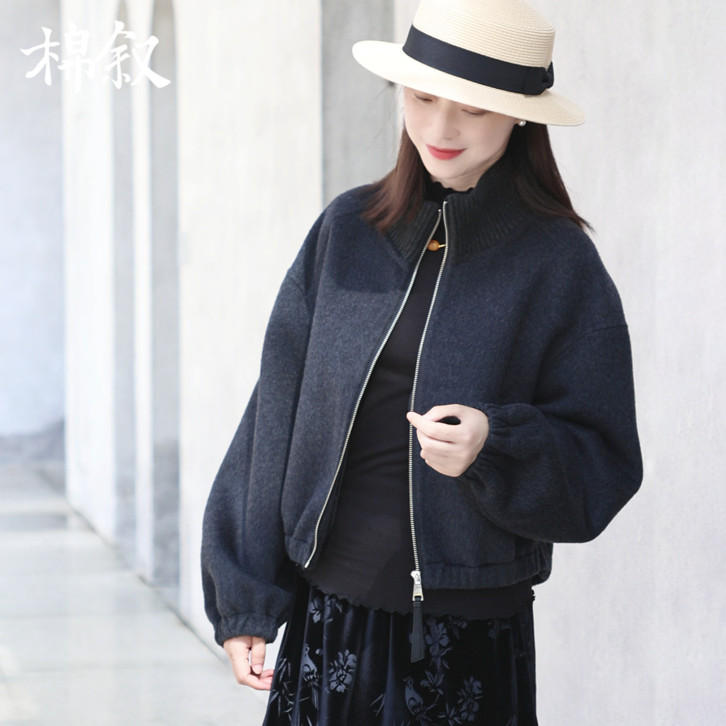 棉叙秋冬女士羊毛针织领毛呢短外套休闲双面呢子夹克上衣15106,女装/女士精品,毛呢外套,淘宝优惠券,粉丝福利购,淘宝优惠卷