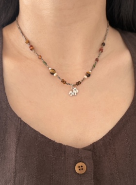 南西Handmade原创设计马上有钱925纯银手工串珠项链新中式礼物