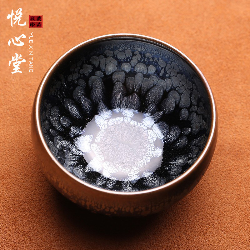 非遗大师李盏柜牡丹花建盏主人杯茶盏茶杯天目纯手工高端茶器茶具