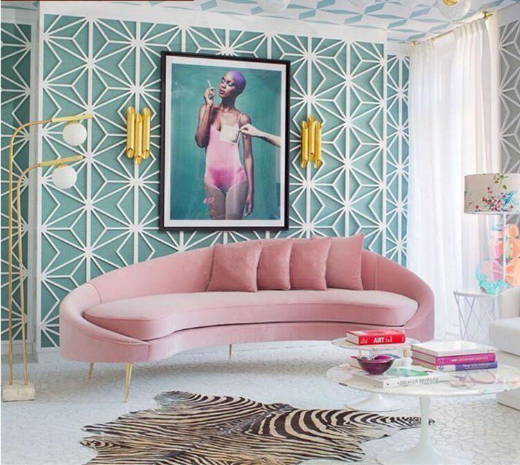 简约现代轻奢不锈钢底脚北欧弧形三人沙发酒店会所接待设计师直销在类目 住宅家具, 沙发类, 布艺沙发中 - 来自Buy2taobao.com提供专业的淘宝代购服务