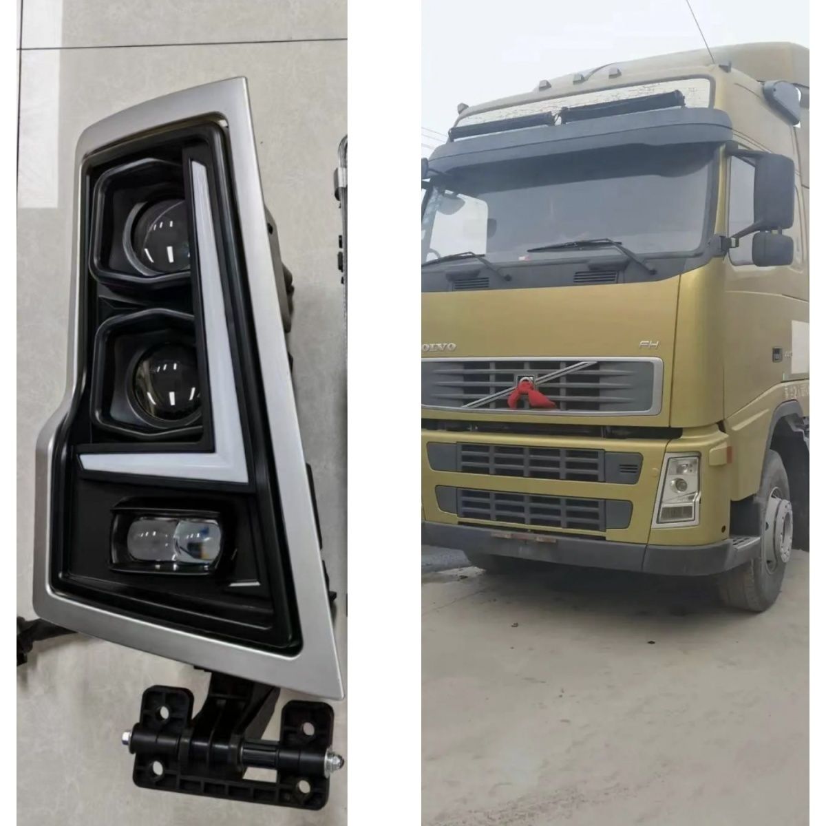 适用于沃尔沃VOLVO卡车泵车FM12FH12改装双透镜led大灯总成