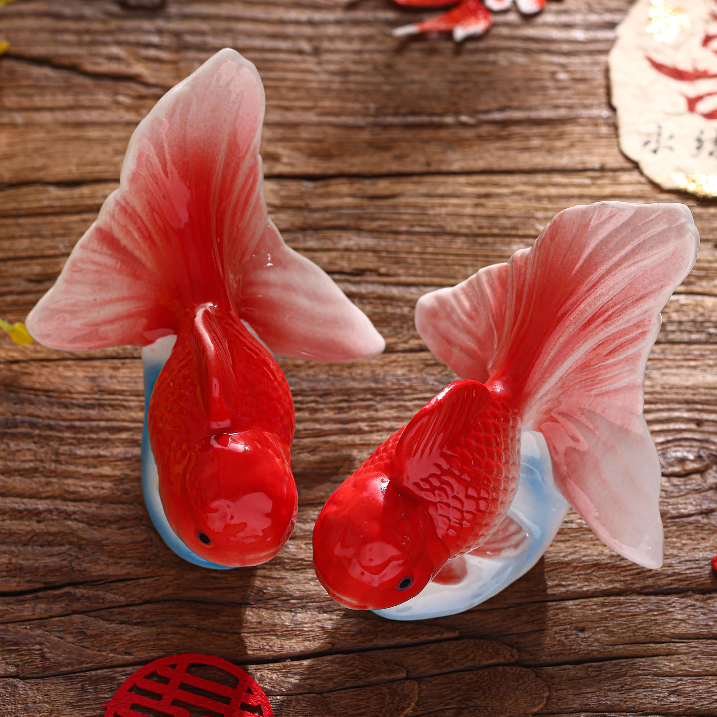 订婚情侣摆件鲤鱼家居客厅婚房鸿运当头装饰品送闺蜜新人结婚礼物