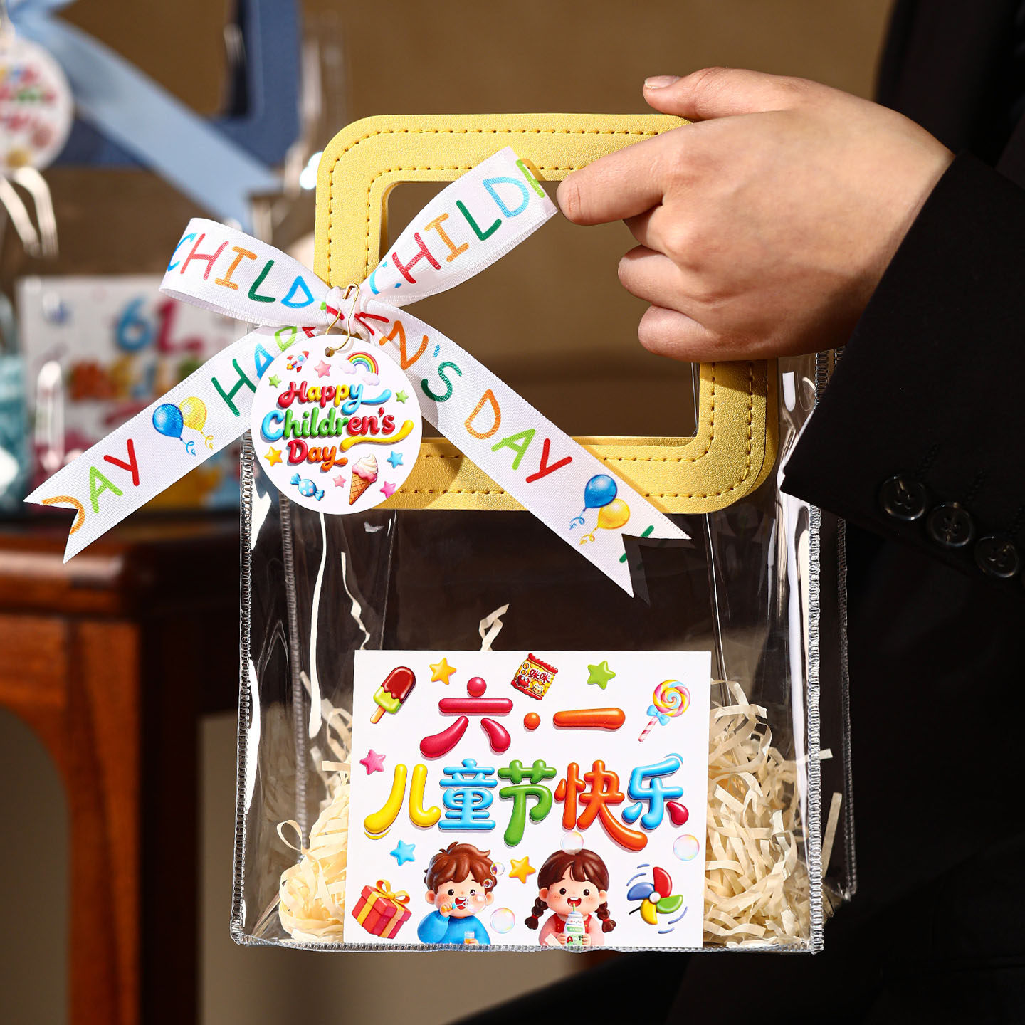 六一儿童节礼品袋零食礼袋幼儿园手提袋礼物包装小号透明袋子礼盒