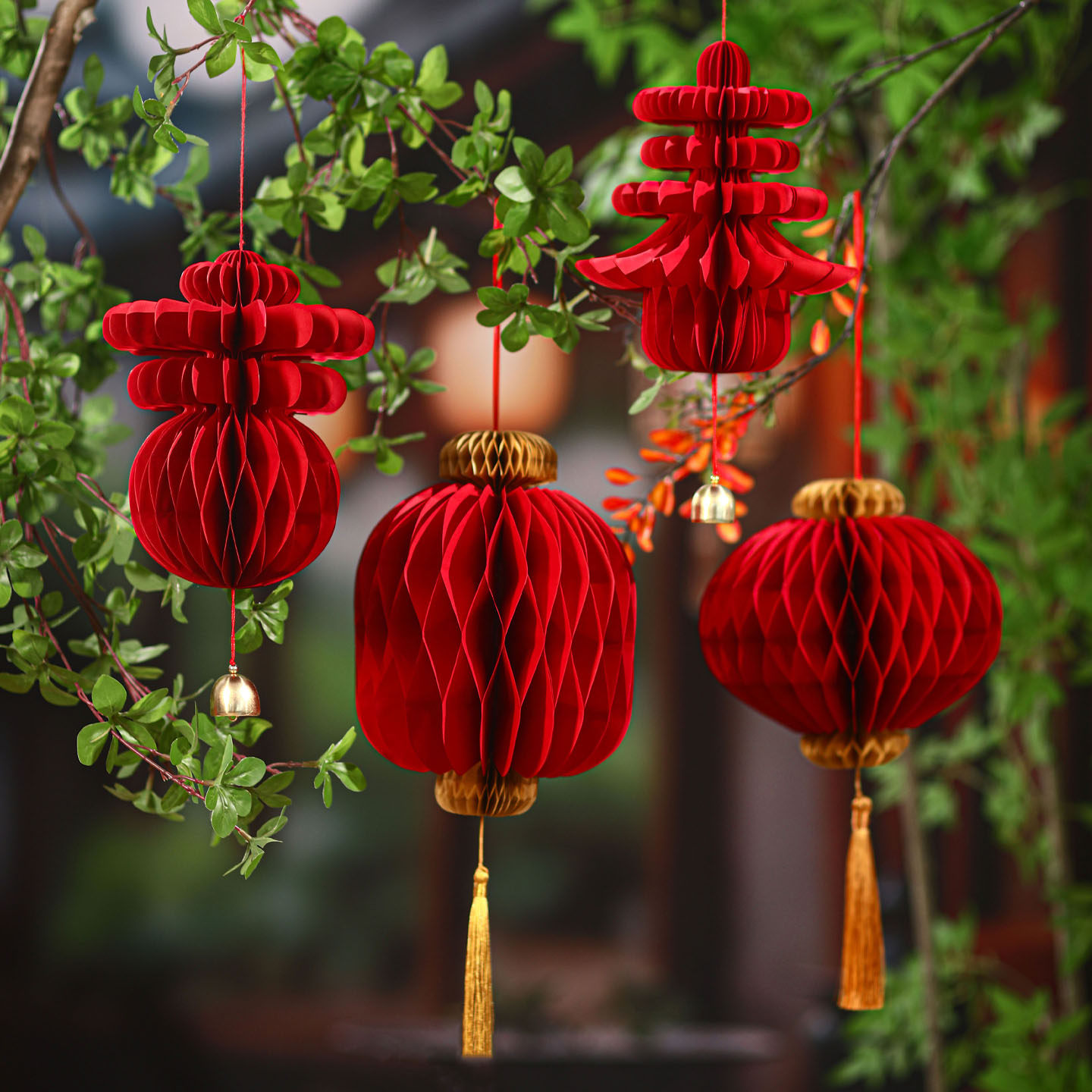 2026过年春节年味蜂窝球马年氛围布置挂饰新年春字灯笼挂件装饰品