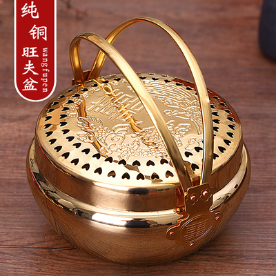 铜火铳老式脚炉新居摆件
